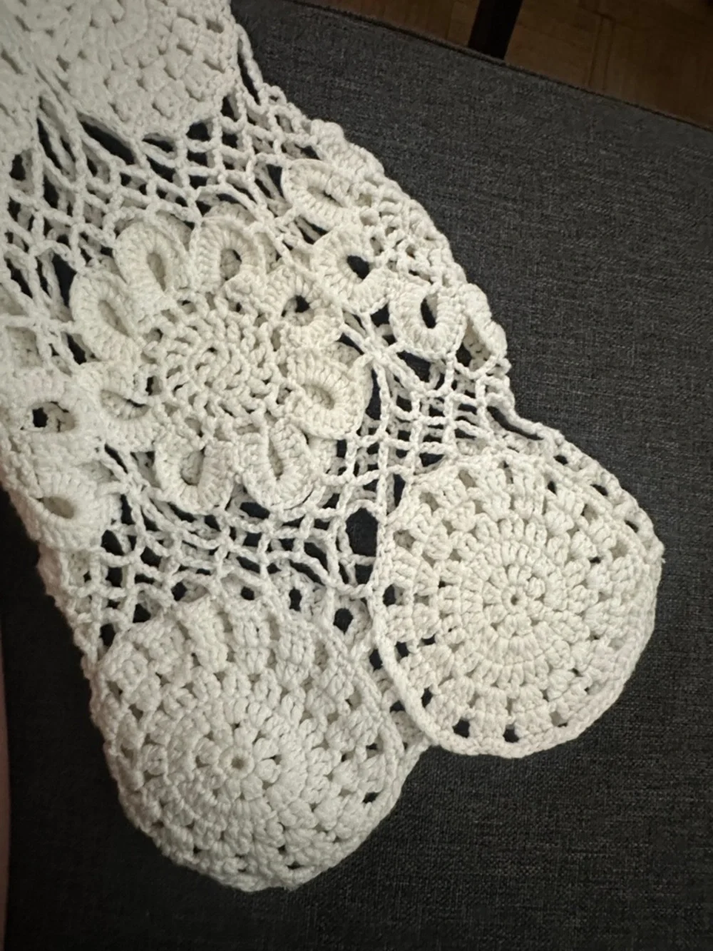 Trina Turk White Crochet Mini Dress with Scalloped Hem - Picture 4 of 4